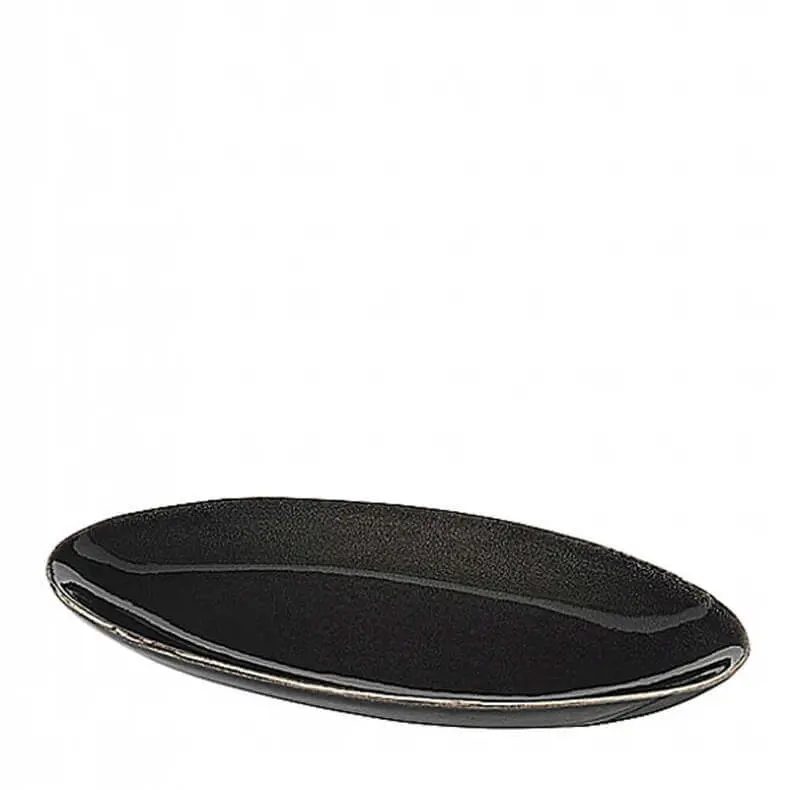 Broste Copenhagen Nordic Coal Stoneware Oval Plate